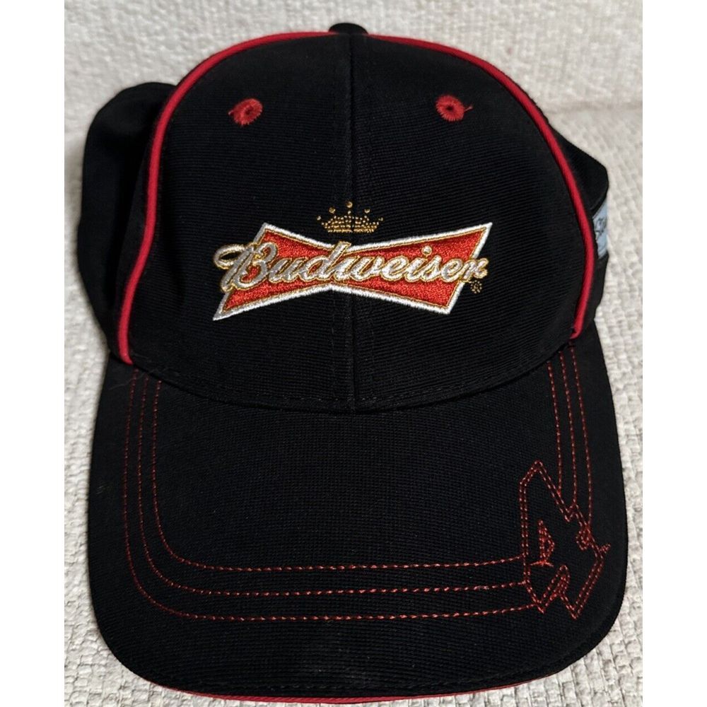 Budweiser Nascar‎ Hat Black Adjustable Strap Cap Kevin Harvick Stewart Haas